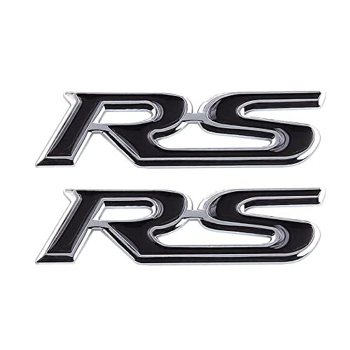 Rs Emblem Auto Abzeichen Aufkleber Logo für Auto Sport Dekoration Zubehör (Schwarz)
