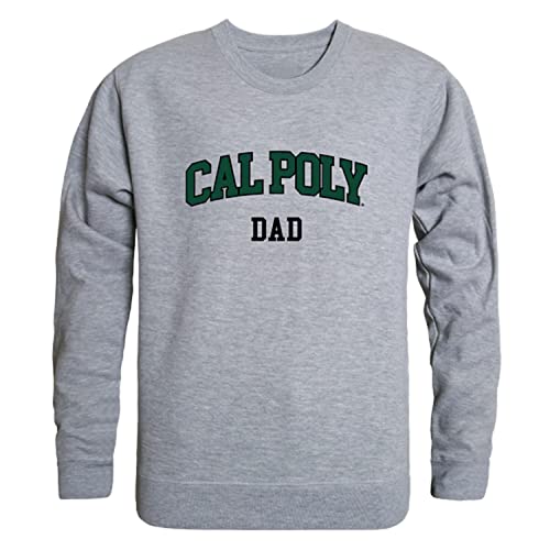 BHFC California Polytechnic State University, San Luis Obispo SLO Mustangs Cal Poly NCAA College Dad Crewneck Sweatshirt (L) Heather Grey