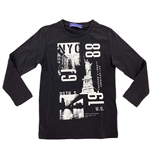 T-shirt noir en coton premium pour garçon par GAUDI avec print