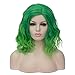 Produktbild Perücke Grün Kurze Bob wellige lockige Frauen Perücken Grünes Haar Cosplay Halloween Perücken mit Perücke Kappe DE011D