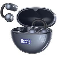 CAPOXO Clip-On Open-Ear Bluetooth Kopfhörer – 4,8g Ultraleicht, 48h Akku, LED Anzeige, Bluetooth 5.4, Richtungs-Sound, Für Sport, Büro, Brillenträger