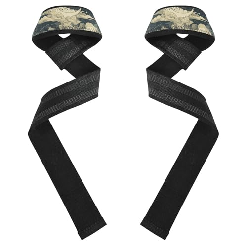 STAYTOP Silent Moon Wrist Straps for Weightlifting,Lifting Straps with Neoprene Cushioned Wrist Padded and Anti-Skid Silicone for Strength Training,Bodybuilding,Deadlifting