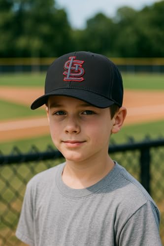 Gorra deportiva STL para niños y niñas ajuste negro miniatura 3