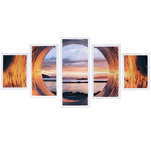 Pintura en lienzo premium BTOSEP decoracion elegante de casa con arte de puerto 5" 6