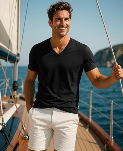 Andrew Scott Executive Soft V Neck Color T Shirts |Premium Fabric Modern Fit Sport Tops | Multi Colors & Packs2