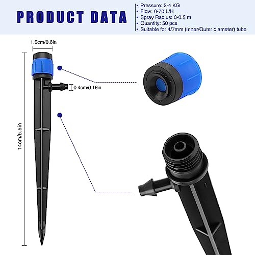 VooGenzek 50 PCS 360 Degree Adjustable Irrigation Dripper Sprinkler - Image 2