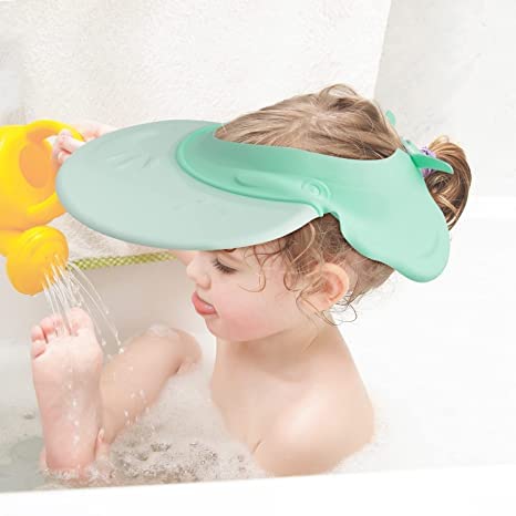 Miniatura 7 de Gorro de ducha para bebé, visera de baño ajustable de silicona para niños, evita el agua en los ojos, orejas y nariz