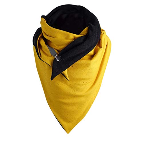 QSSA Echarpe Triangle pour Femme et Homme - Écharpe de Haute qualité avec rétro imprimé Chale Boutonne Bouton - Militaire Confortable Foulard Homme Hiver châle Bouton Classique Chaud Cover
