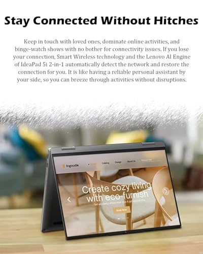 Image of Lenovo Ideapad 5i Touchscreen Laptop - 2-in-1 Laptop, Windows 11 Pro, with Digital Pen, Intel 10-Core 7 150U, 1920 x 1200 Display, Fingerprint, Backlit KB (16GB RAM, 512GB SSD)