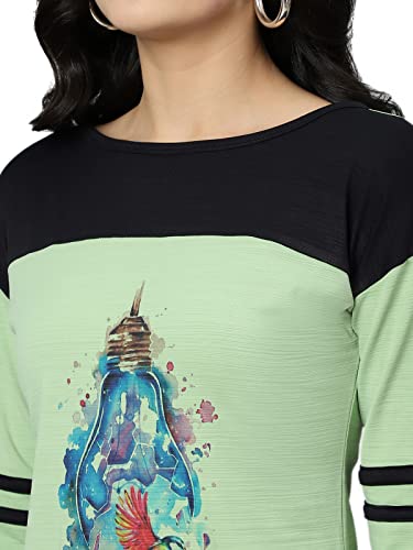 Image of OM SAI LATEST CREATION Women's New 3D Printed Lycra 3 /4 Sleeve Regular Fit Office wear,Casual wear Western Top