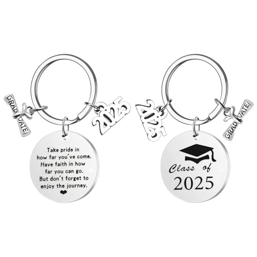 Pack De 2 Llaveros De Graduación 2025, Llaveros De Regalo De Graduación, Llaveros Conmemorativos, Llaveros De Regalo De Graduación para Familiares, Amigos Y Compañeros De Clase