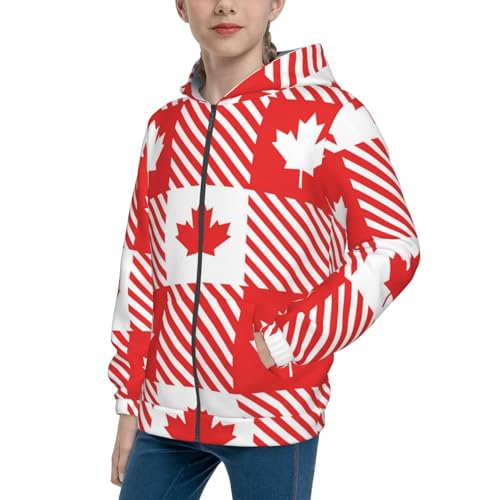 Maple Leaves1 Kid Hoodies Boys Zip Up Sweatshirts Girls Pullover with Pocket