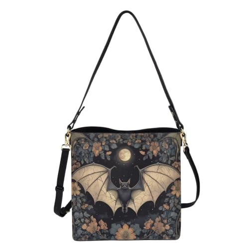 Image of HUGS IDEA Boho Bags for Women Leather Handbag Shoulder Bucket Crossbody Purse