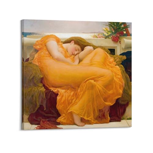 Tableau Flaming June par Frederic Leighton - Impression sur toile 50x50 cm