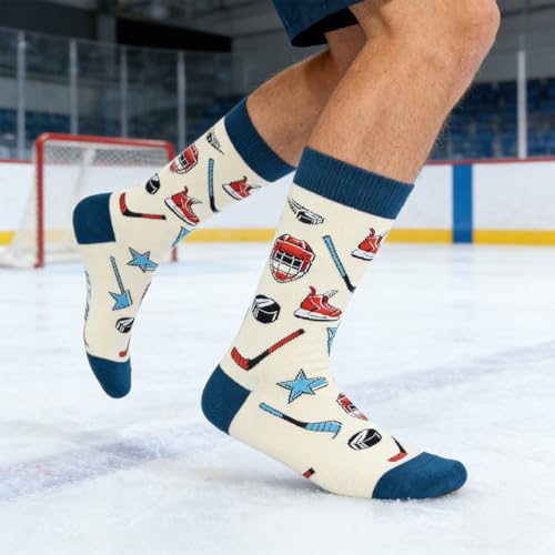 image for GOLIN Novelty Hockey Socks for Men Women Teens, Funny Senior Night Gif