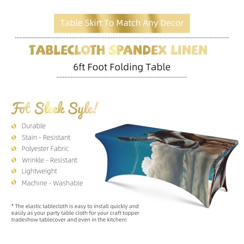 Nappe de table pour banquet extensible imprimé chèvre lavable sans repassage