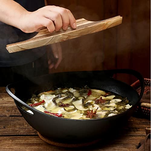 Wok sin recubrimiento de hierro fundido con mango desmontable miniatura 4