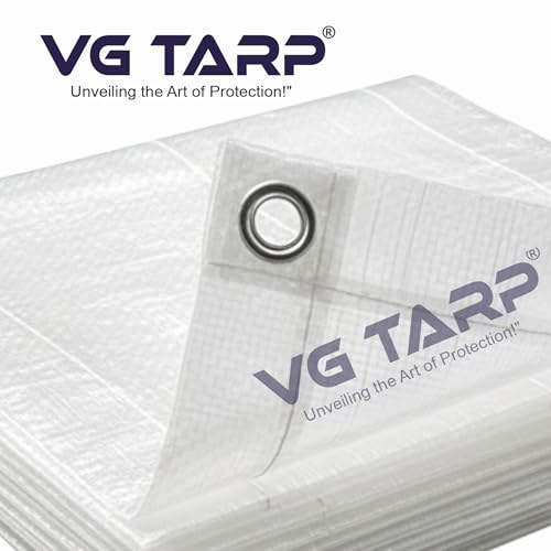 Image of 250 GSM HDPE Tarpaulin 6 X 9 Feet I Heavy-Duty Waterproof Non-Filler Sheet for Car Parking Shed, Tin Shed, Bike Cover, Outdoor Rainproof Tent, Garden, (Transparent) Eyelet on Every Corner