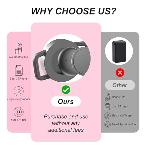 Image of (Black) GPS Tracker for Cats, Waterproof GPS Cat Trackers Cats Collar with Bells, No Subscription, GPS Cat Collar, Adapt with Apple Find My (iOS Only) Finder Tag for Vehicles, Pets, Kids