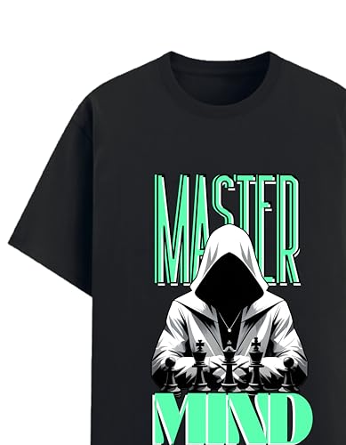 Image of Mastermind Printed T-Shirt for Men | 180 GSM Cotton Blend Men's Tshirt | Regular Fit Half Sleeve Round Neck Printed t-Shirt | Graphic T-Shirt for Men