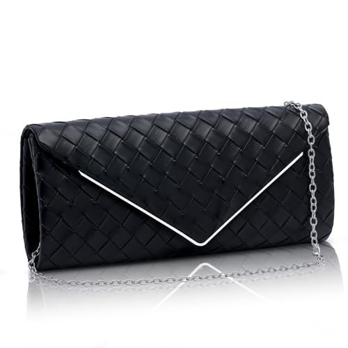Larcenciel Pochette Nera Donna, Pochette da Sera a...