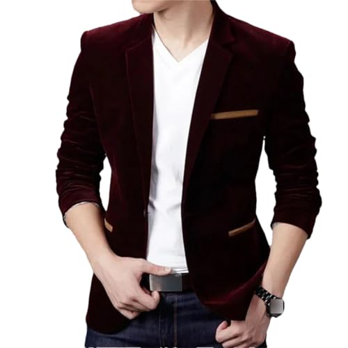 Men Corduroy Suits Jackets Smart Casual Dress Suits Blazers Slim Single-Breasted Suits Jackets