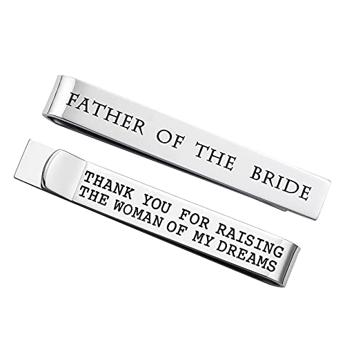Regalos para el padre de la novia: barra de corbata emotiva de acero inoxidable