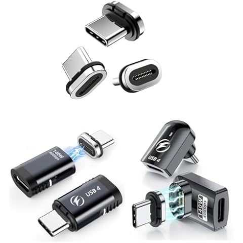 HanCenDa 140W Magnetic USB-C Adapter (4 Pack), 8K Video Display, 40Gbps Data Transfer, 180¬∞ Rotation, for Thunderbolt 4, MacBook Pro/Air & More Type C Devices Cover