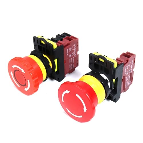 Bouton arrêt d'urgence LED rouge LA36M pour sécuriser vos tableaux électriques 1NC