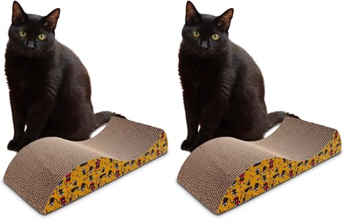 Grattoir à chat avec herbe aromatique et structure wavy double face CROCI - 9