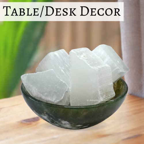 Image of Amazing Gemstone 2 Pieces Selenite Raw Crystals and Healing Stones, Natural Rocks for Tumbling and DIY Raw Stones and Crystals