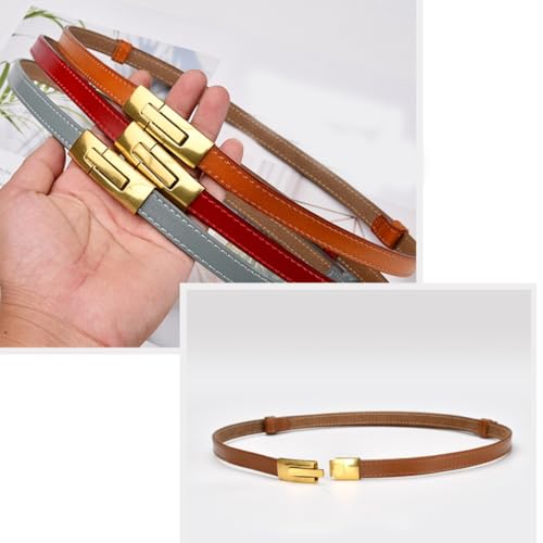 Retro Golden Buckle Girdle Belt Leather Elegant Waist Belt for Wrap Dress Exquisite Waistband for Women4