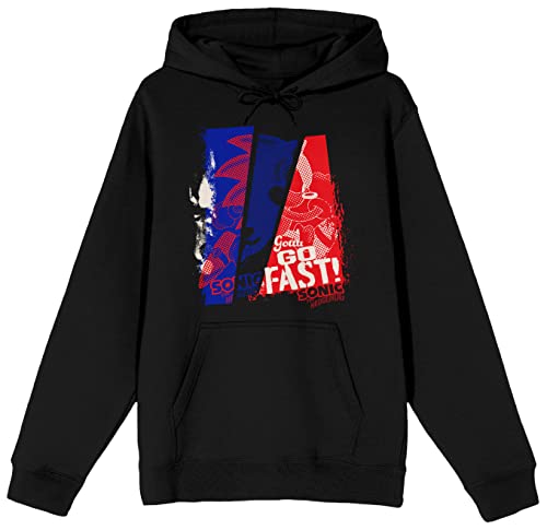 Sonic The Hedgehog Gotta Go Fast Colored Dots Men's Black Sweatshirt