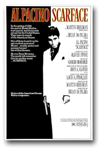 Scarface Poster - Movie Promo Al Pacino - 11 x 17 inches BW