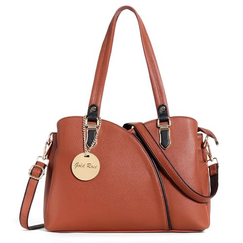 Image of Gold Rose Women's Vegan Leather Handbag - Stylish Shoulder and Crossbody Bag for Women | Multi-Compartment Office, Party and Daily Use Purse