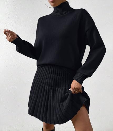 Robe pull chic Onsoyours avec mini jupe intégrée manches longues - 4