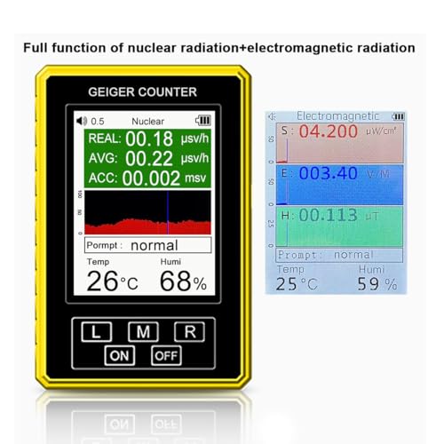 Contador Geiger 4-en-1 Detector Radiación Nuclear Portátil miniatura 6