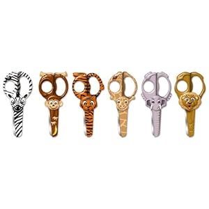 Westcott 14462 kinderschaar, Wild Ones set met verschillende dierendesign, 13 cm, 6 stuks