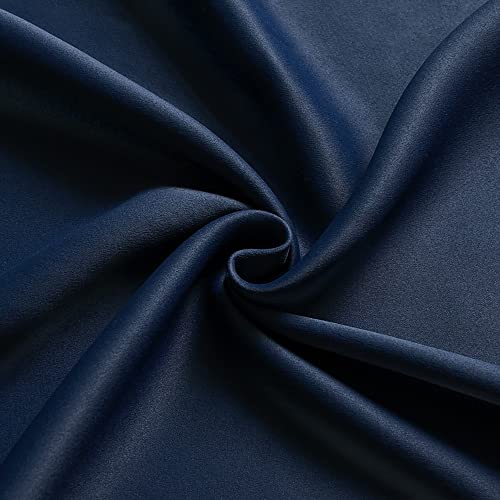Image of KOUFALL 72x84 Inch Length Navy Blue Blackout Curtains for Living Room