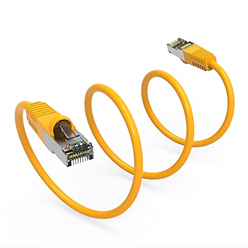 100Ft Cat5E Shielded (FTP) Ethernet Network Booted Cable Yellow