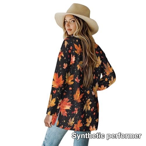 Image of Cardigan Sweaters for Women Long Sleeve Cardigan Soft Drape Open Front Fall Dusters V-Neck Jackets Dressy Loose Coat