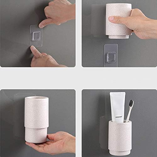 Magnetic Adsorption Inverted Toothbrush Holder Simple Toothpaste Storage Rack with Wash Cup Punch Free Bathroom Sets