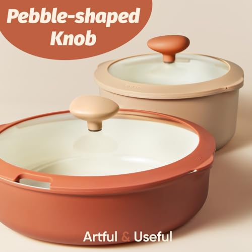 Image of CAROTE Ceramic Cookware Set, Pots and Pans Set Non Stick with Detachable Handle, 22Pcs Non Toxic Induction Kitchen Cookware