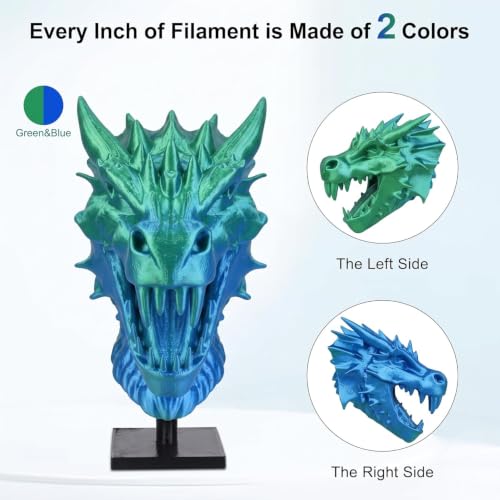 Image of Silk Dual Color PLA Filament 1.75mm, Silk Blue Green