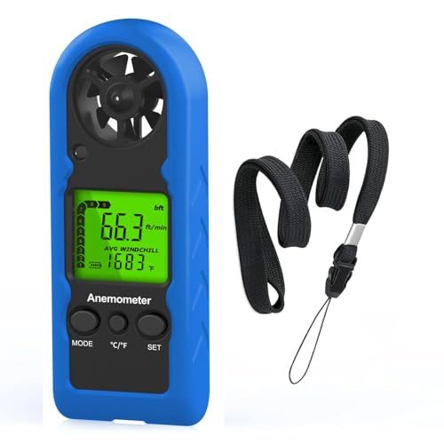 HoldPeak Handheld Anemometer Mini, 65MPH Small Wind Speed Meter Gauge Air Flow Velocity Temperature Measuring Device for Outdoor Sailing Surfing Drone Flying Golf Shooting HVAC 816BH