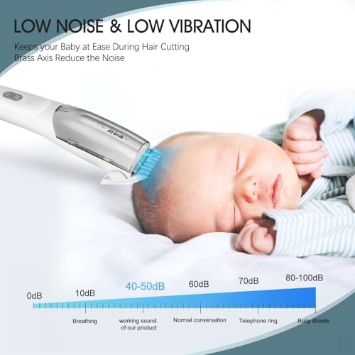 Image of Bimirth Men Baby Hair Clipper,Silent Hair Clippers For Children,Quiet Kids Hair Trimmer,Cordless Toddler Haircut Machine In Bag For Easy Storage,Usb Rechargeable,Waterproof,3 Guide Combs(Vacuum)