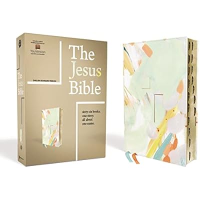 The Jesus Bible Artist Edition, ESV, (With Thumb Tabs to Help Locate the Books of the Bible), Leathersoft, Multi-color/Teal, Thumb Indexed
