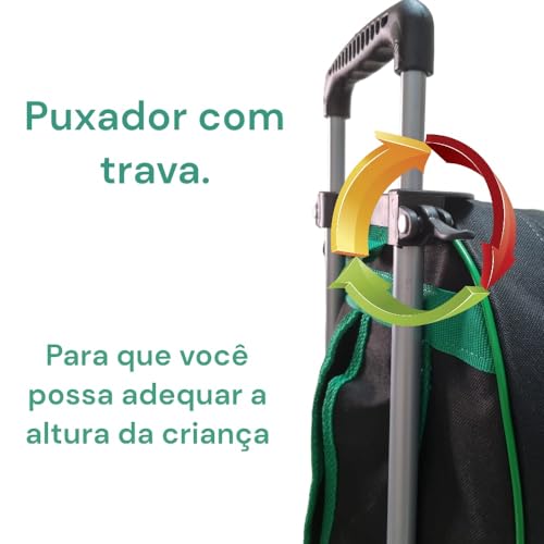 Mochila Rodinha Masculina Escolar Infantil Menino Reforçada Dinossauro