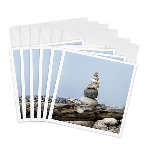 Cartes de vœux cairn 3dRose pour transmettre douceur et pensées positives