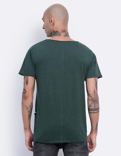 Image of Men's Cotton Scoop Neck T-Shirts, Regular Fit Tshirts Melange Scoop Neck T-Shirt